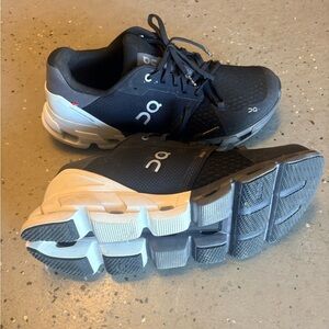 On Running Black and White Athletic Shoes